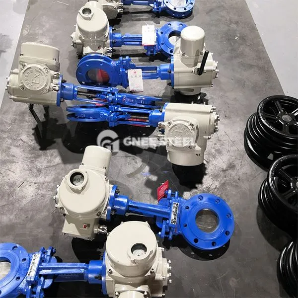 इलेक्ट्रिक निकला हुआ किनारा चाकू गेट वाल्व